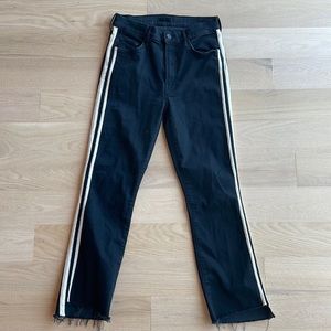 MOTHER Black Jeans with White Side Stripes